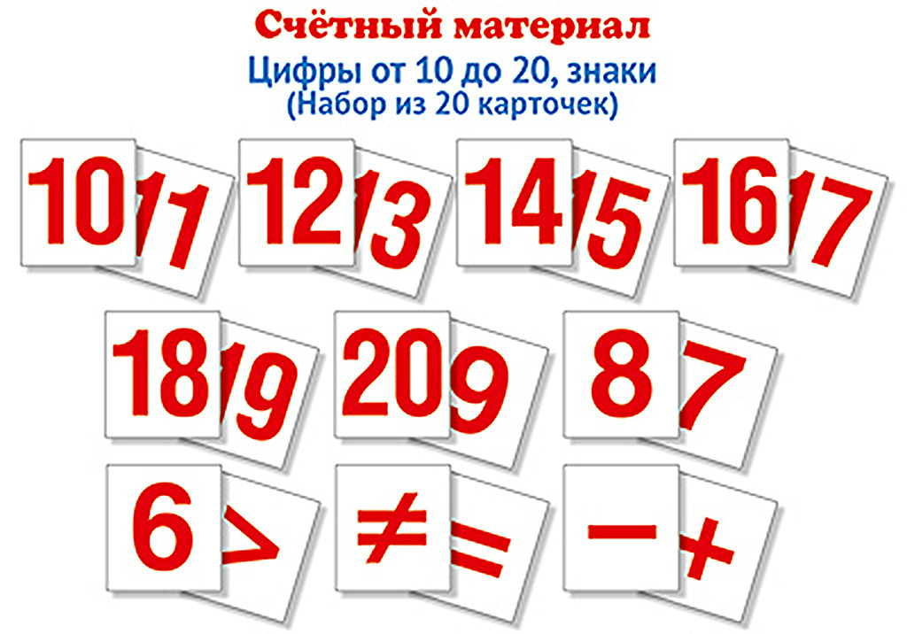 

Счетный материал Считаем от 10 до 20 Набор из 20 карточек, 00-00017571