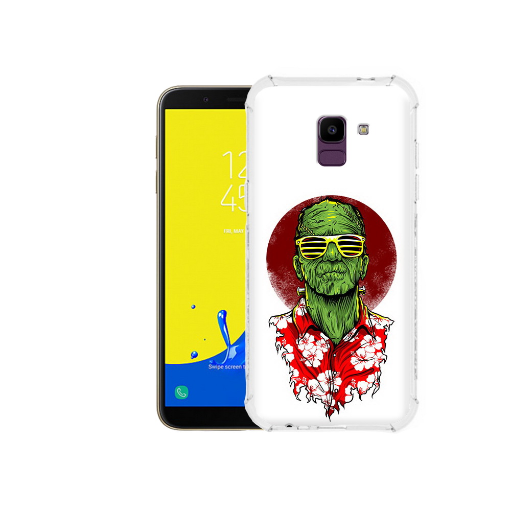 

Чехол MyPads Tocco для Samsung Galaxy J6 (2018) крутой зеленый мужчина в очках, Прозрачный, Tocco