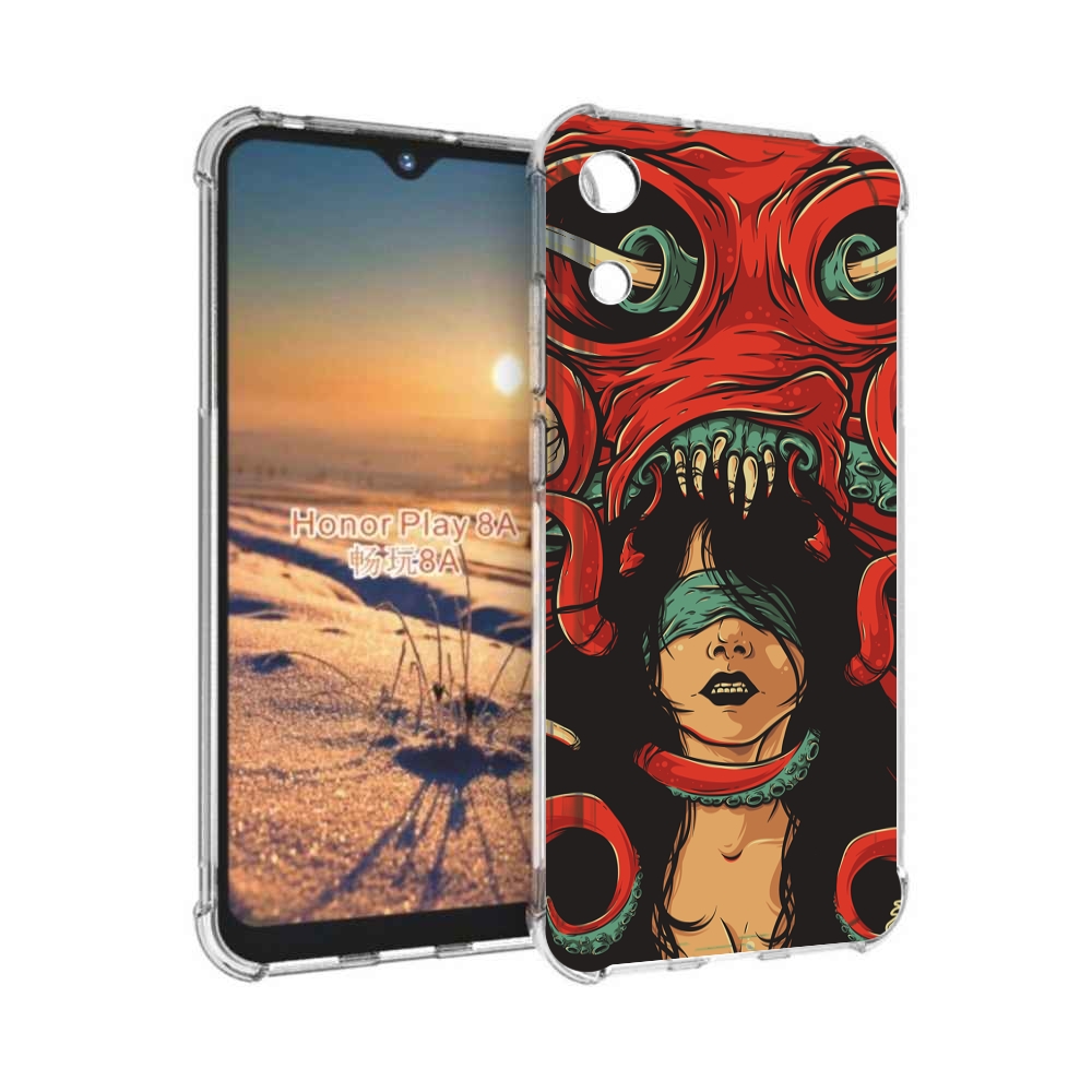 

Чехол бампер MyPads девушку-съедает-осьминог для Honor 8A, Прозрачный, Tocco