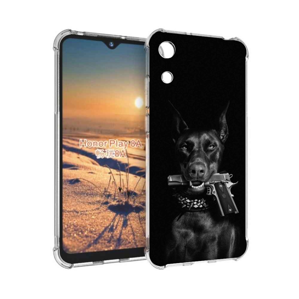 

Чехол бампер MyPads доберман мужской для Honor 8A, Прозрачный, Tocco