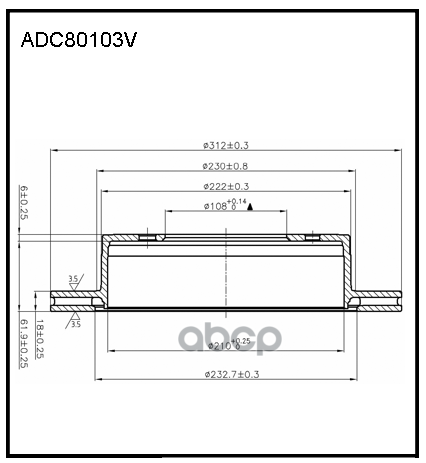 

Диск Торм. Toyota Lexus Gx 460 2010-, Land Cruiser 1969-2001 ALLIED NIPPON арт. ADC80103V