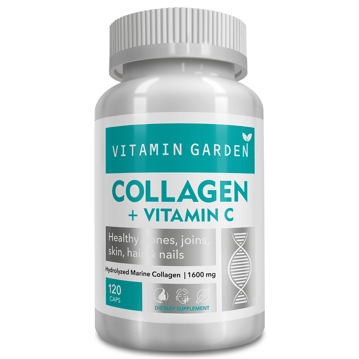 Купить Коллаген морской с витамином С, Коллаген морской гидролизованный с витамином С VITAMIN GARDEN LE Сollagen капсулы 120 шт.
