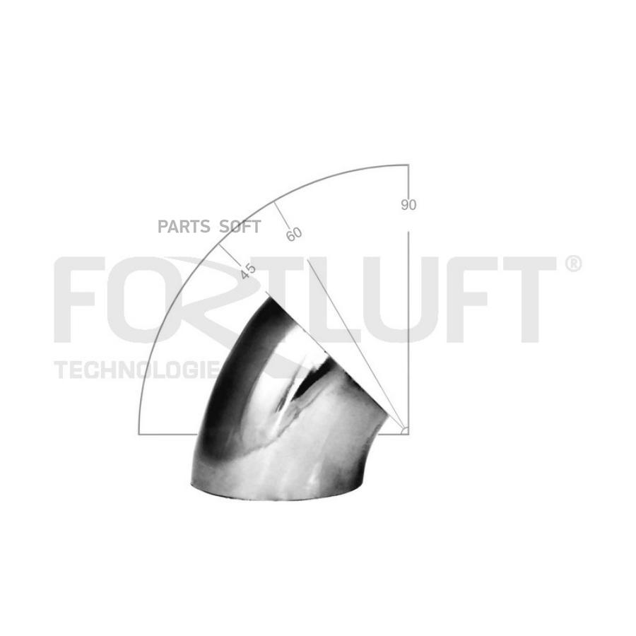 Ebp4545 Отвод из нержавеющей стали Ф45мм угол 45 град. FORTLUFT EBP4545