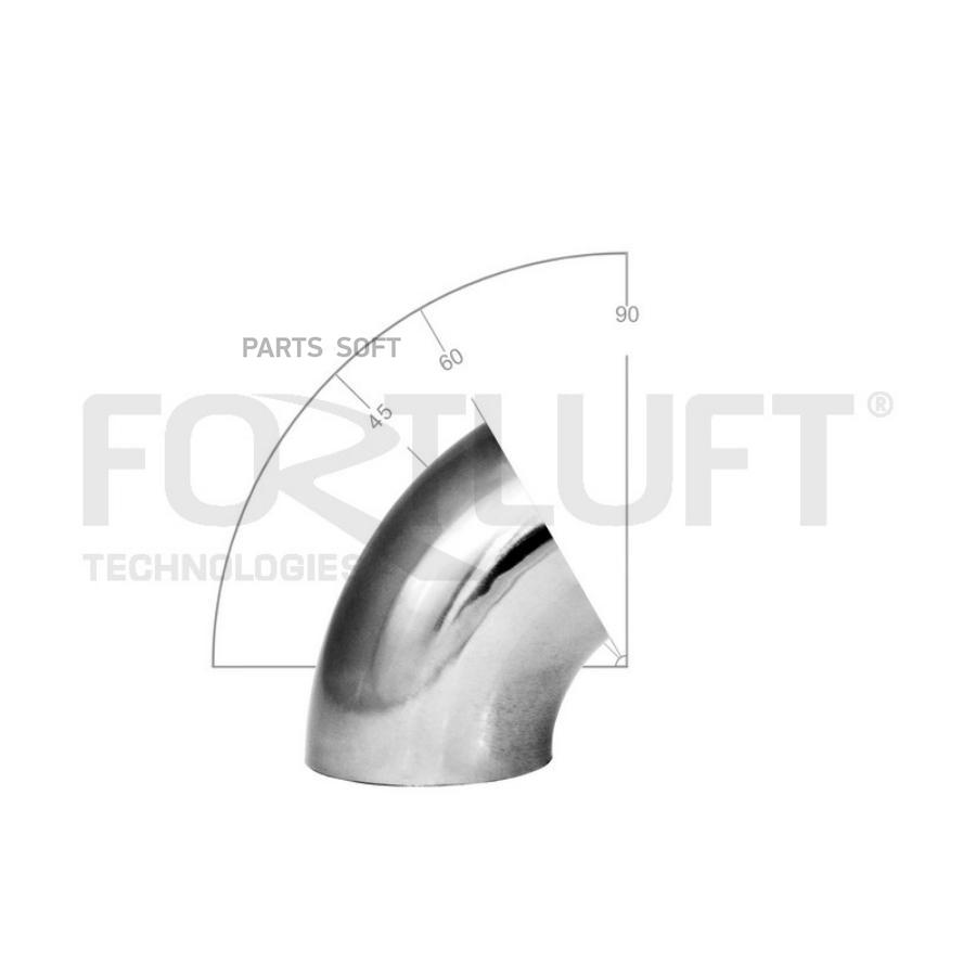 Ebp4560 Отвод из нержавеющей стали Ф45мм угол 60 град. FORTLUFT EBP4560