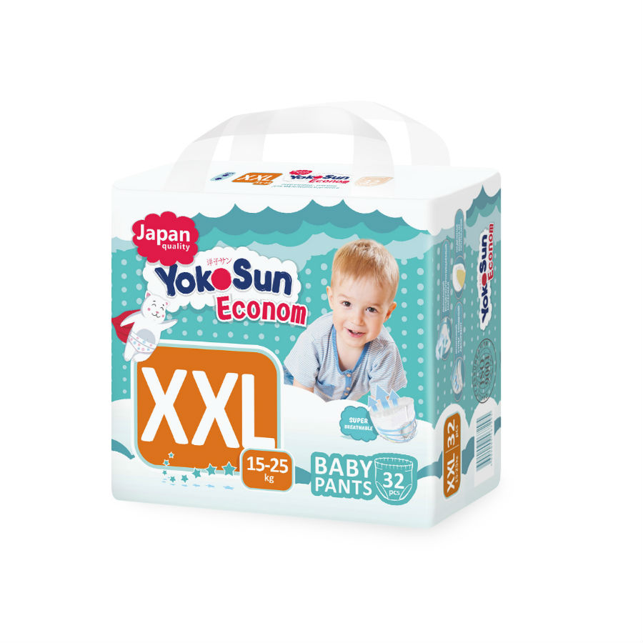фото Подгузники-трусики yokosun econom xxl (15-25 кг) 32 шт.