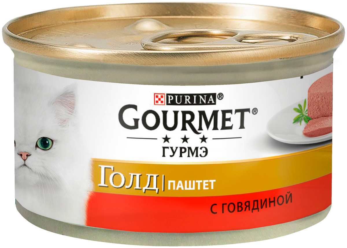фото Консервы для кошек gourmet gold, паштет с говядиной, 24шт по 85г