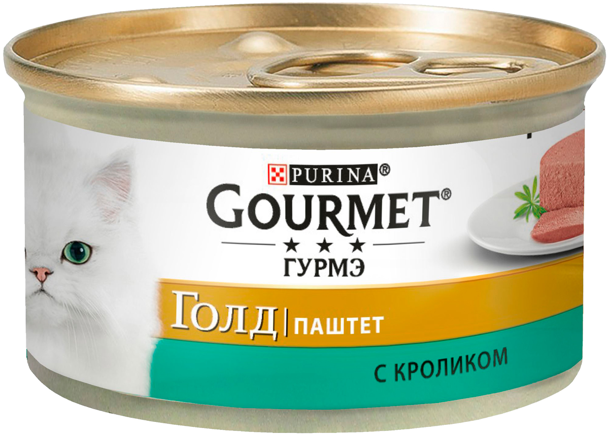 фото Консервы для кошек gourmet gold, паштет с кроликом, 24шт по 85г