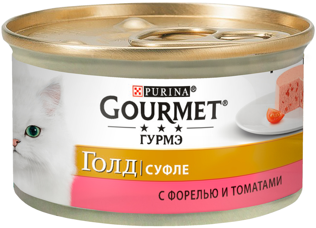 фото Консервы для кошек gourmet gold суфле, с форелью и томатами, 12шт по 85г