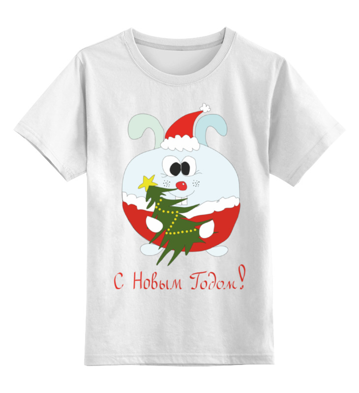 Детская футболка классическая унисекс Printio Новогодний заяц