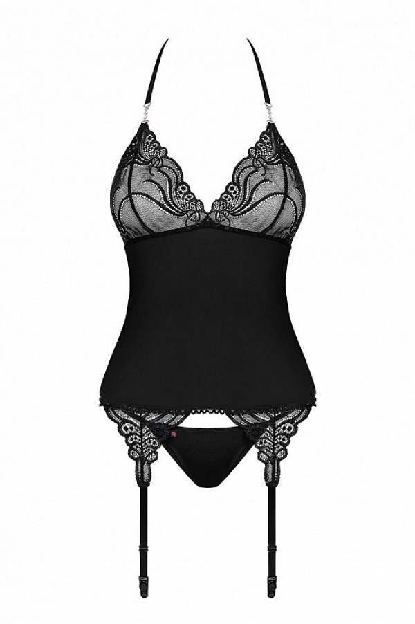 

Сексапильный корсаж с ажурным лифом S/M, Черный, 828-COR
