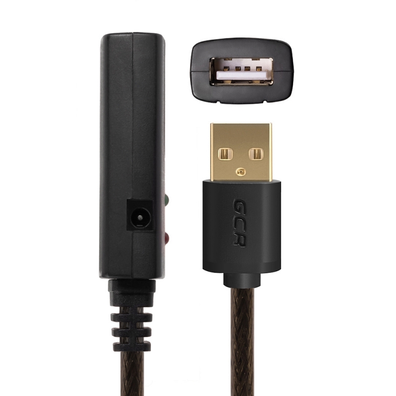 фото Кабель gcr usb a-usb a, f-f 3м black (gcr-uec3m2-bd2s-3.0m)