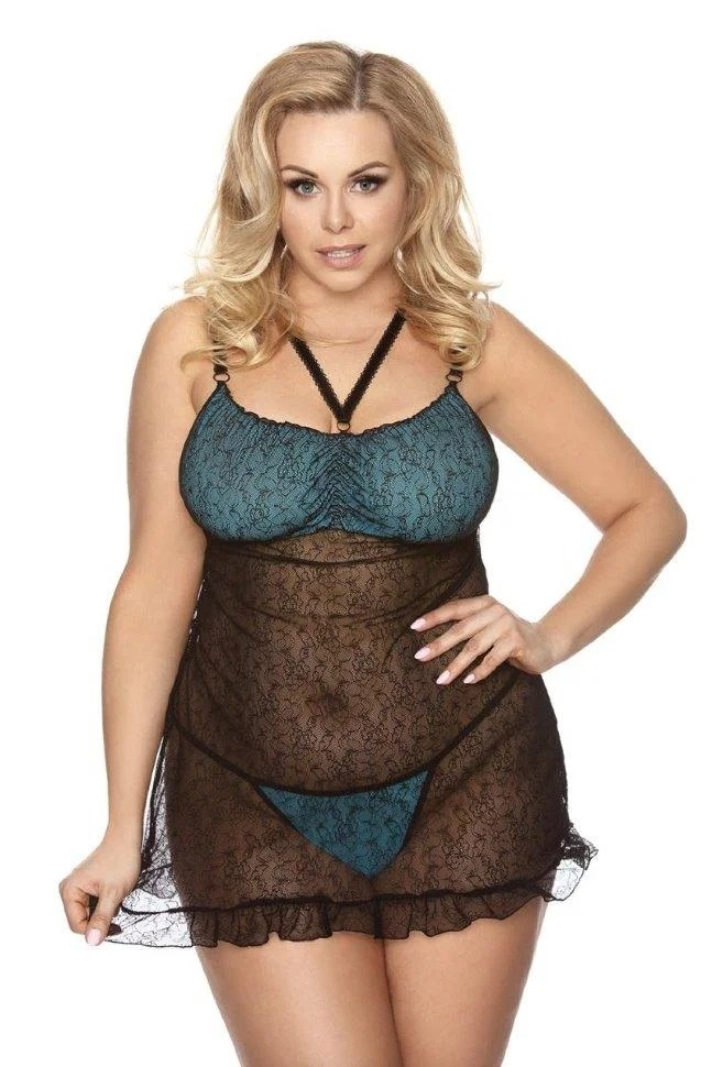 

Соблазнительная кружевная сорочка Anais Tamara -4XL, Черный;голубой, Tamara