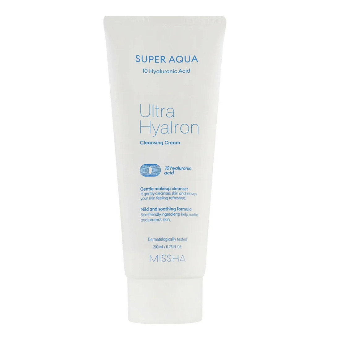 Крем-пенка для умывания Missha Super Aqua Ultra Hyalon с гиалуроновой кислотой, 200 мл пенка для умывания biore увлажнение 130 г