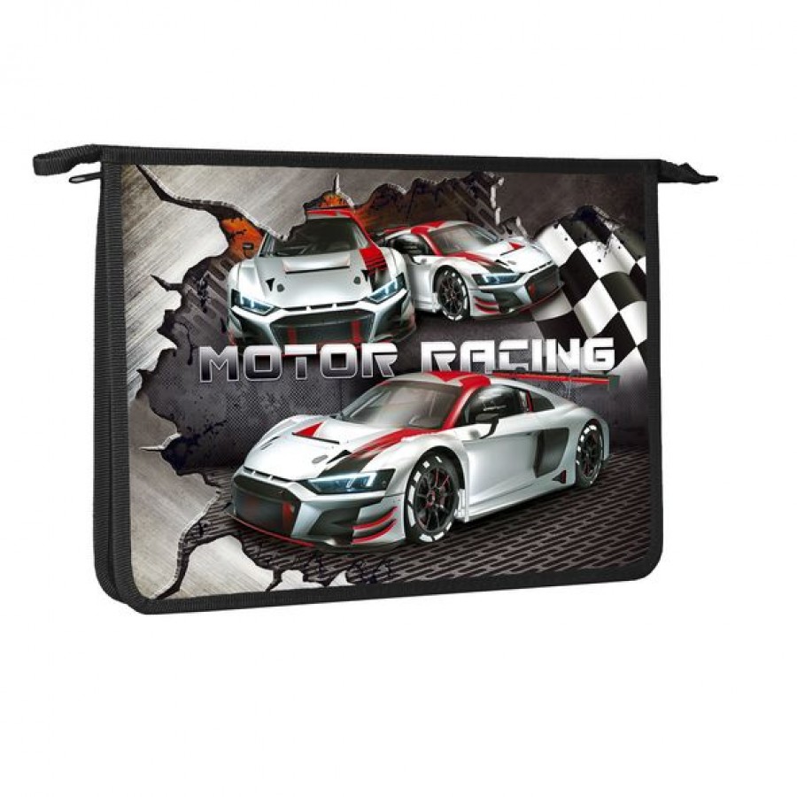 

Hatber Hatber Папка для тетрадей пластиковая, 1 отделение на молнии, А4, Motor Racing