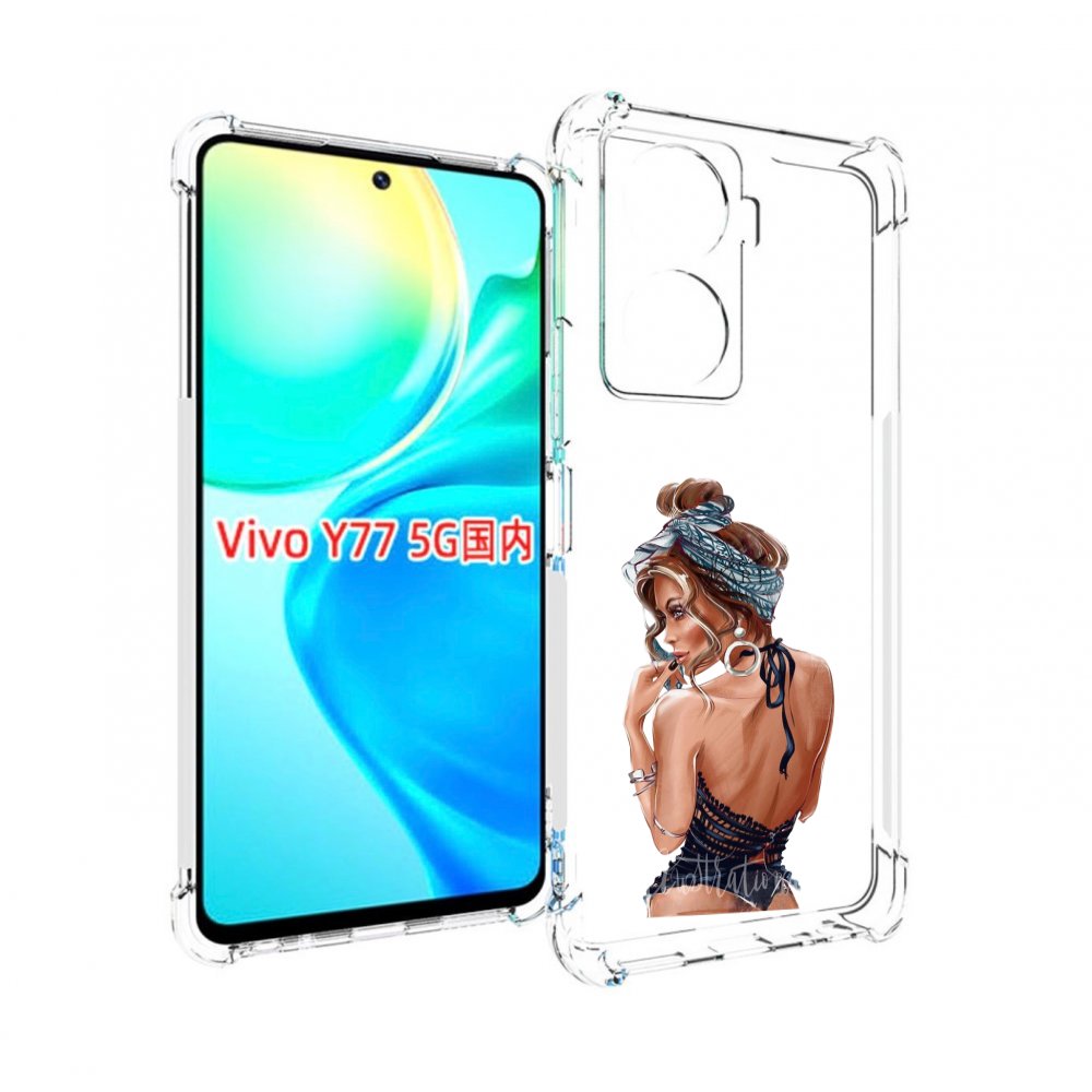 

Чехол MyPads Красивая-дама женский для Vivo Y77 5G, Прозрачный, Tocco