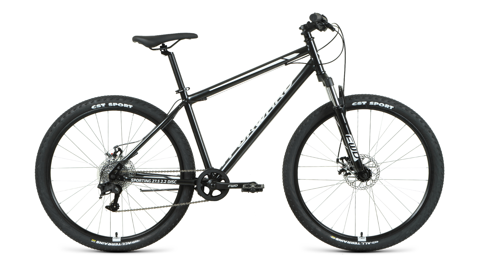 

Велосипед Forward Sporting 27,5 2.2 disc 2021 19" черный/белый, Sporting 27,5 2.2 disc