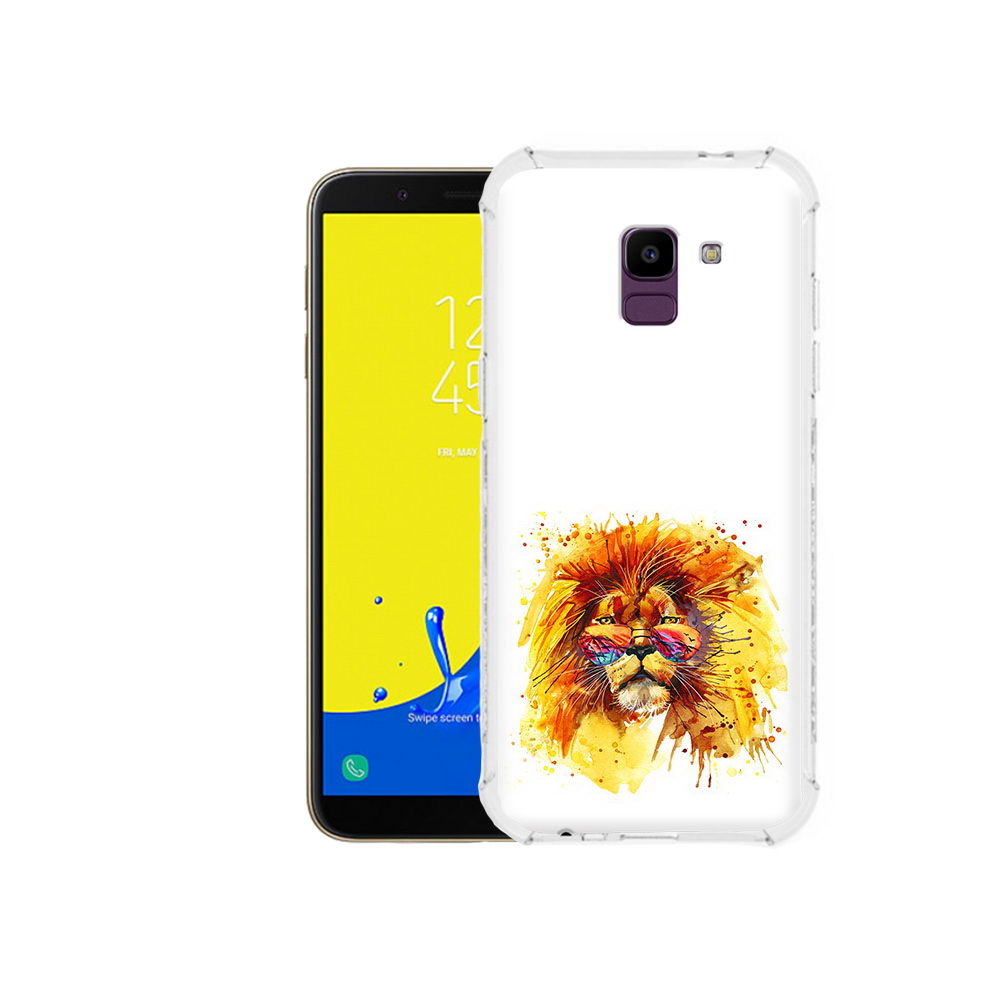 

Чехол MyPads Tocco для Samsung Galaxy J6 (2018) лев в очках, Прозрачный, Tocco