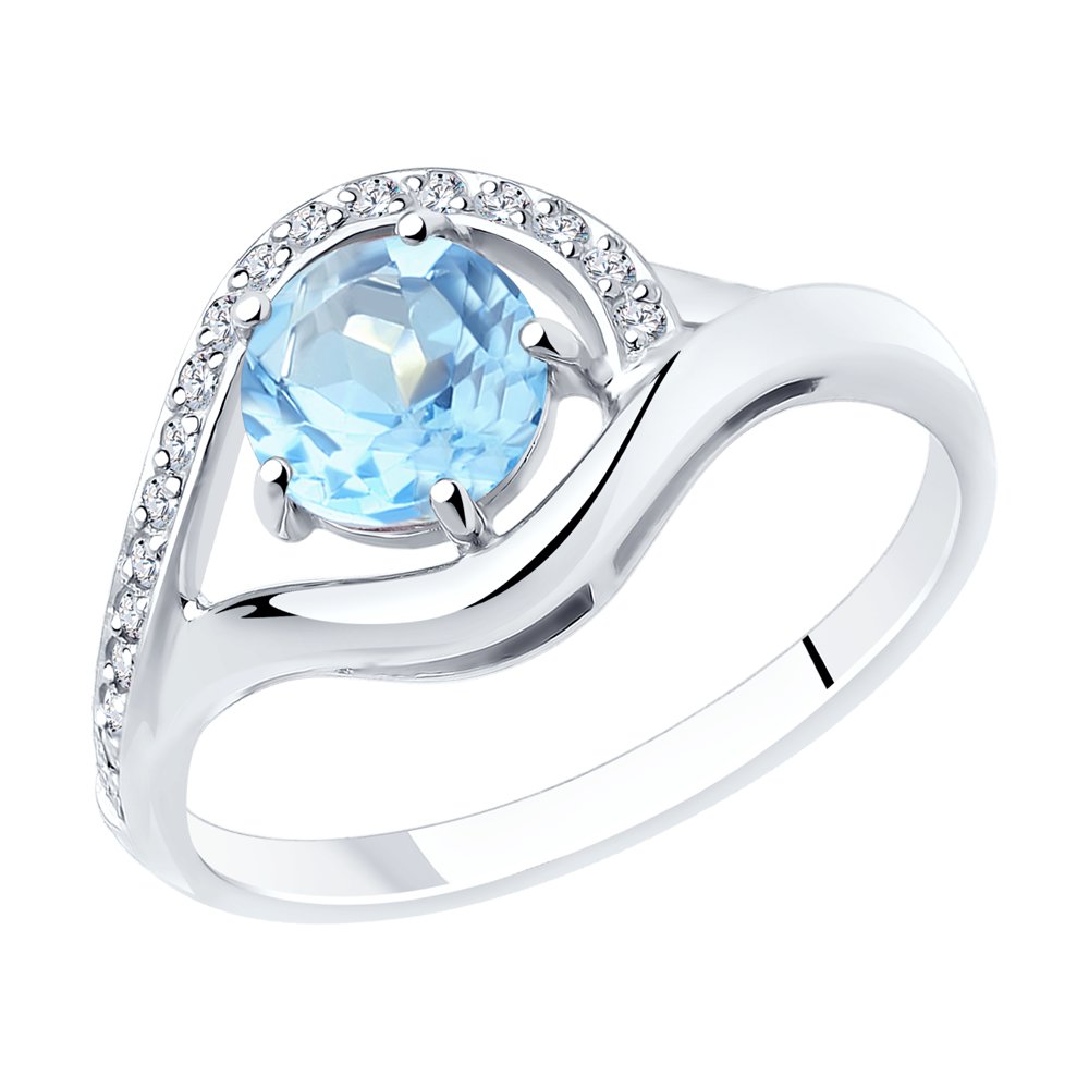 

Кольцо из серебра с топазом/фианитом р. 18.5 Diamant 94-310-00435-1, 94-310-00435-1
