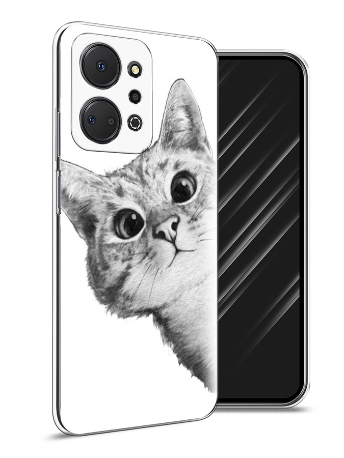 

Чехол Awog на Honor X7A "Кот рисунок черно-белый", Черный, 6120650-1