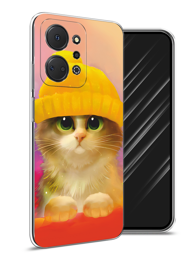 

Чехол Awog на Honor X7A "Котенок в желтой шапке", Желтый, 6120650-2