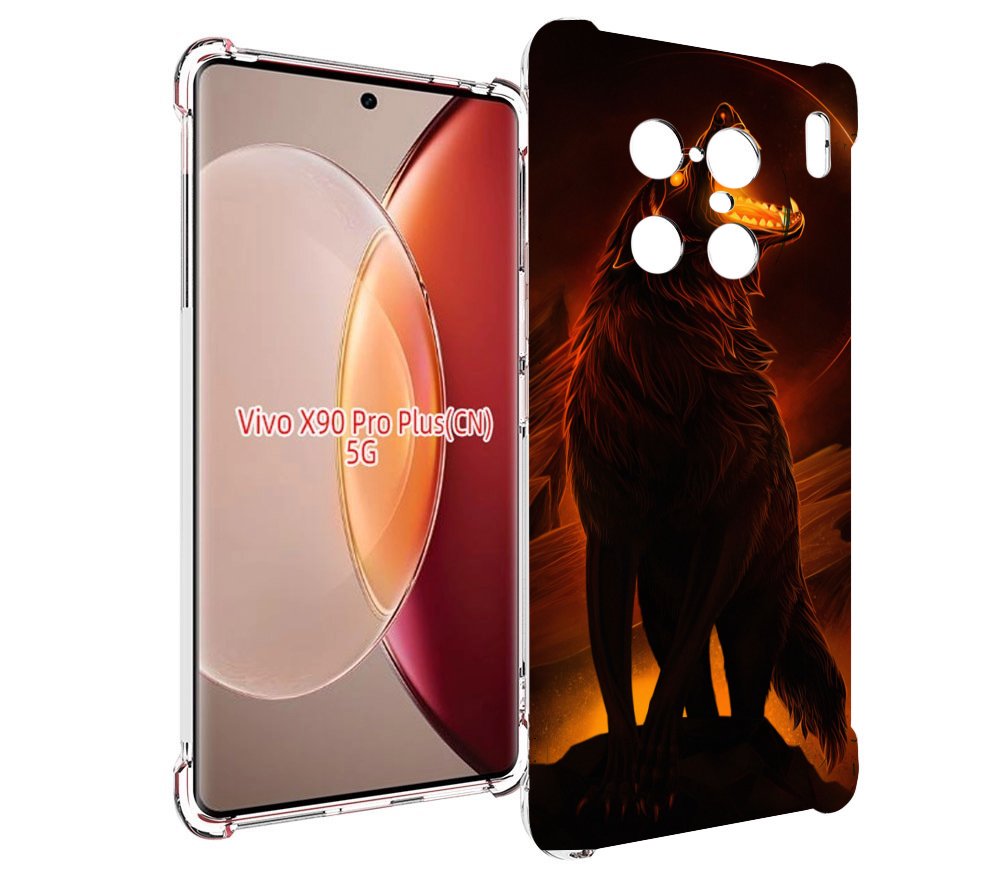 

Чехол MyPads волчара с огнем внутри для Vivo X90 Pro Plus, Прозрачный, Tocco