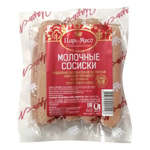 

Сосиски Царь-мясо Молочные 400 г