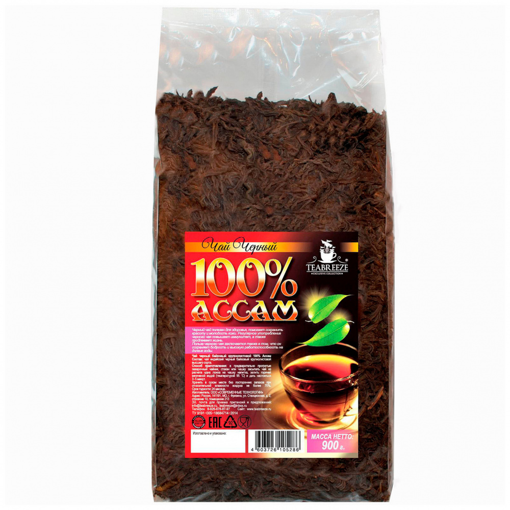 

Чай черный Teabreeze, 100% Ассам, листовой, 900 г