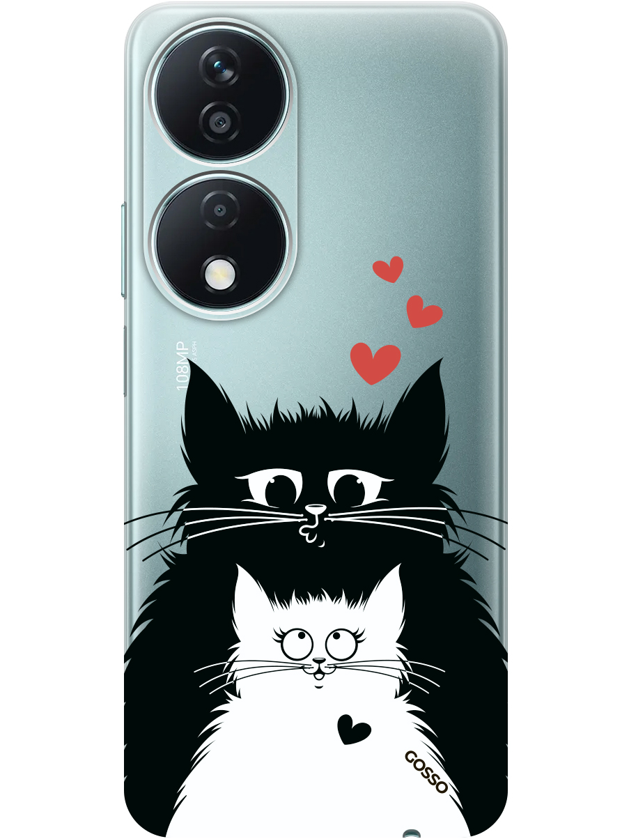 

Силиконовый чехол на Honor X7b с принтом "Влюбленные кошечки" прозрачный, Прозрачный;белый;красный;черный, 781972191