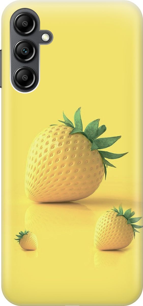 

Силиконовый чехол на Samsung Galaxy A14 "Желтая клубника", Черный, 158805