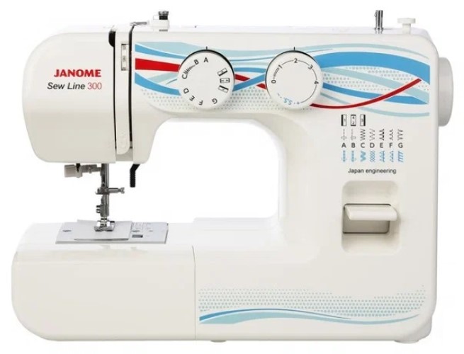 Швейная машина Janome Sew Line 300 белый, голубой кухонная машина galaxy line gl2310 серебристая