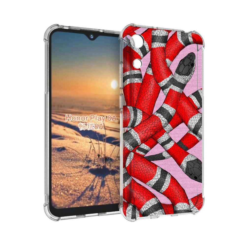 

Чехол бампер MyPads змея-красно-черно-белый для Honor 8A, Прозрачный, Tocco