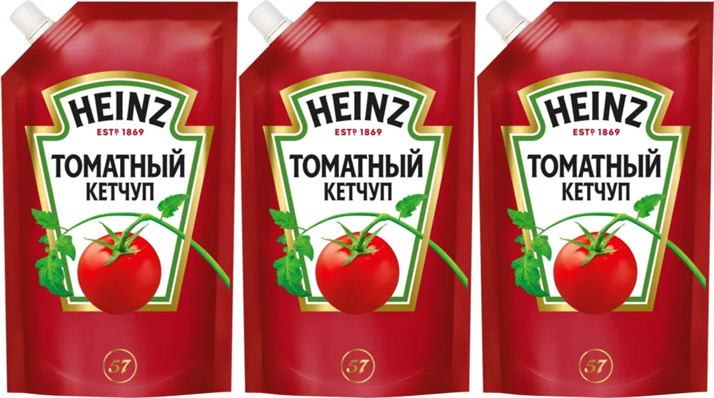 Кетчуп HEINZ Томатный, 3 шт по 320г