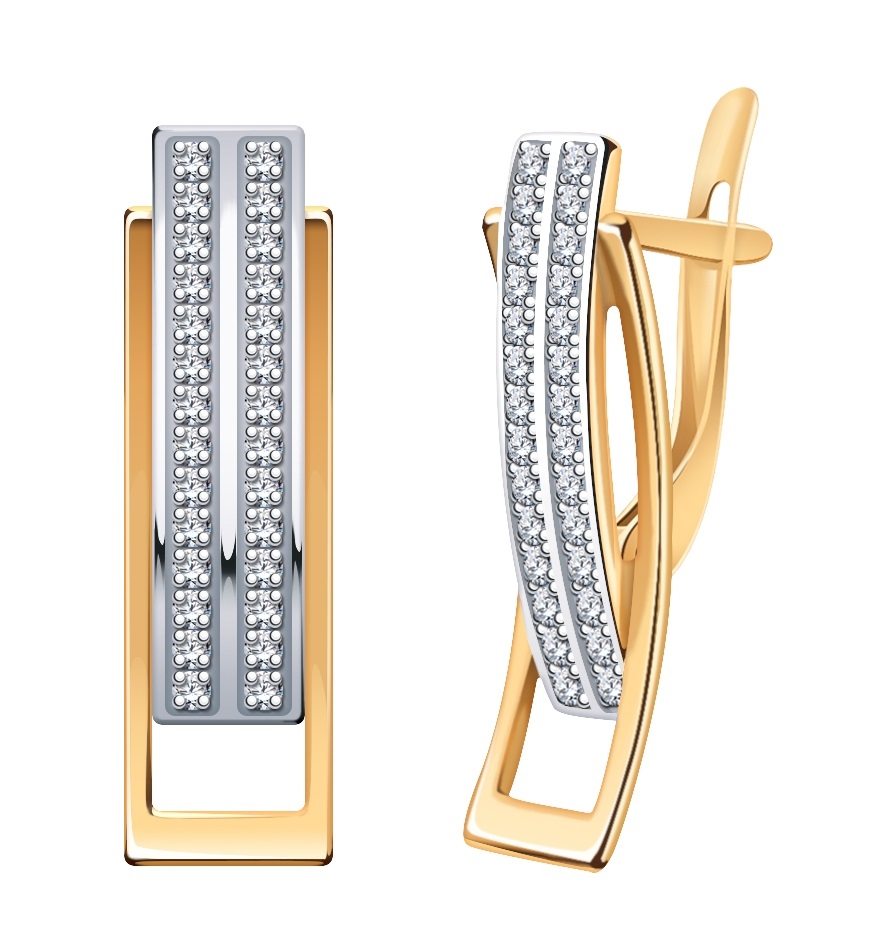 

Серьги из красного золота с фианитом Atoll 20928, 20928