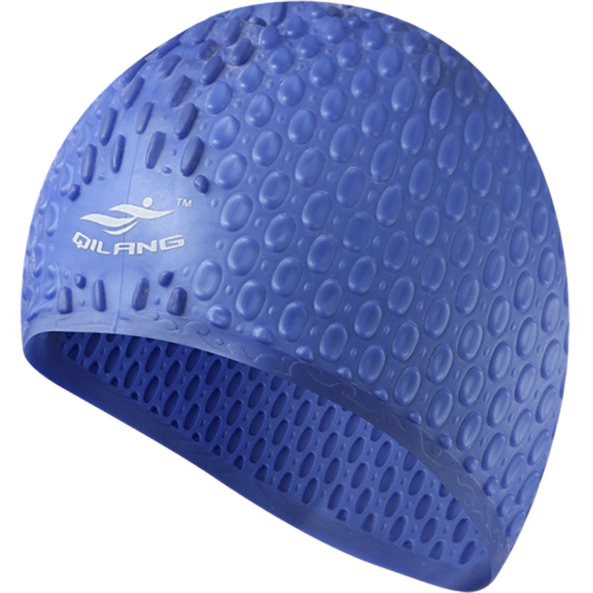 

Шапочка для плавания Sportex силиконовая Bubble Cap синий, E41538