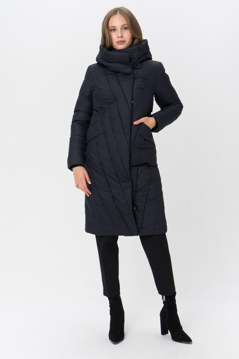 фото Утепленное пальто женское tom farr t4f w3577.67 (010-1) синее 48 ru