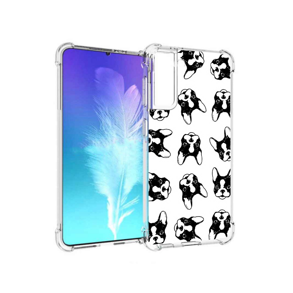 

Чехол MyPads Tocco для Samsung Galaxy S21 черно белые собачки (PT157088.510.683), Прозрачный, Tocco