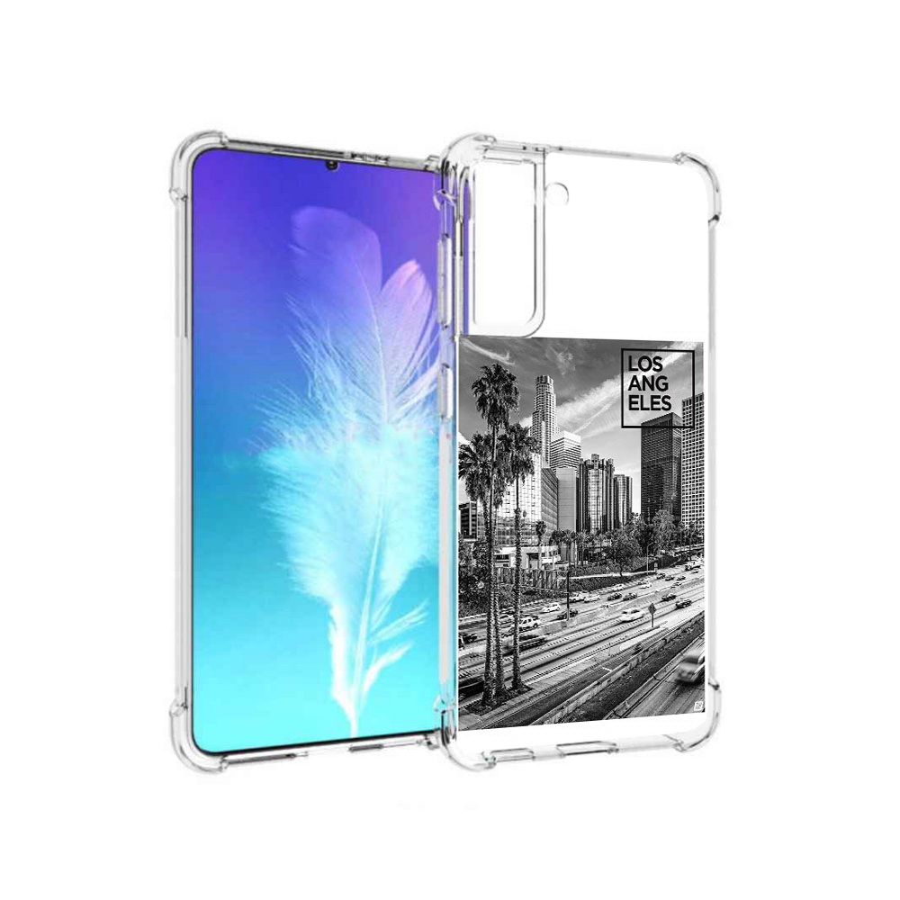 Чехол MyPads Tocco для Samsung Galaxy S21 черно белый лос анджелес (PT157088.510.685)