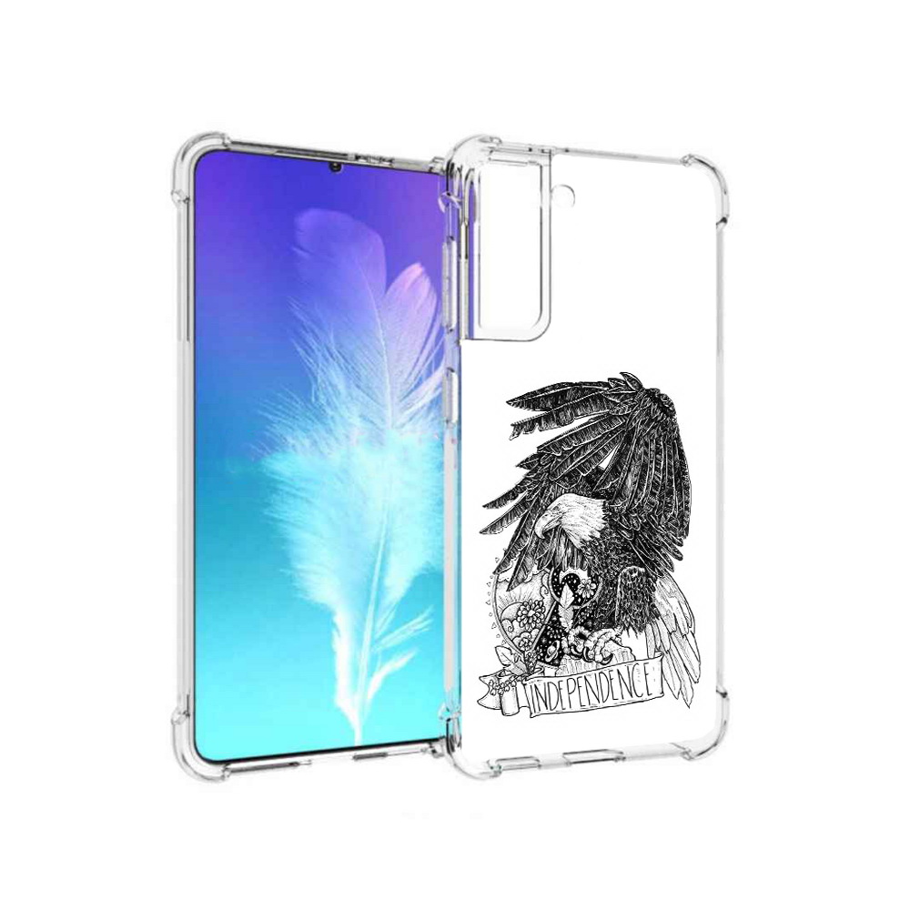 

Чехол MyPads Tocco для Samsung Galaxy S21 черно белый сокол (PT157088.510.688), Прозрачный, Tocco