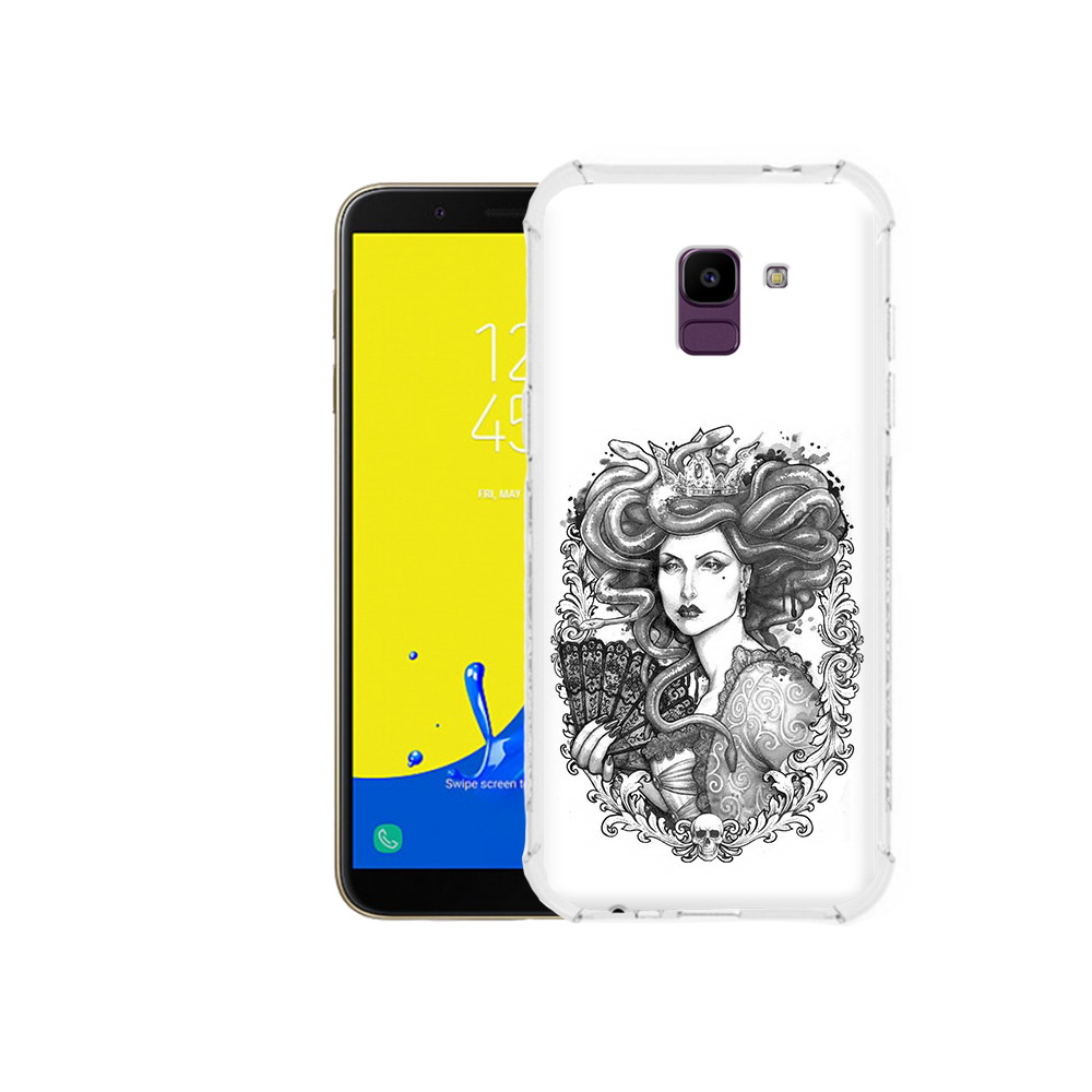 

Чехол MyPads Tocco для Samsung Galaxy J6 (2018) медуза черно белый, Прозрачный, Tocco