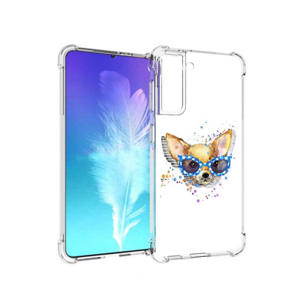 

Чехол MyPads Tocco для Samsung Galaxy S21 чихуа-хуа в очках (PT157088.510.691), Прозрачный, Tocco