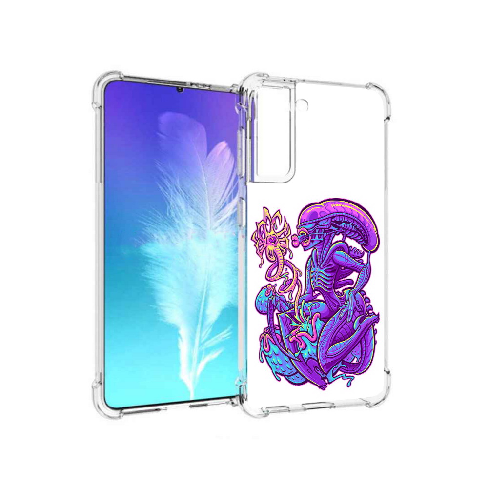 

Чехол MyPads Tocco для Samsung Galaxy S21 чужой фиолетовый цвет (PT157088.510.693), Прозрачный, Tocco