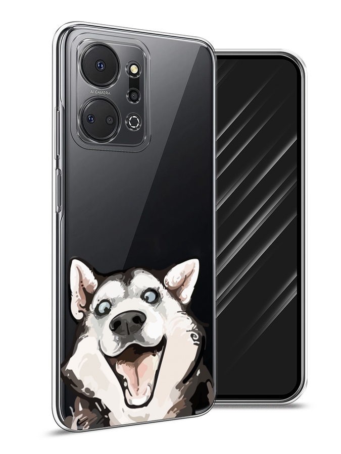 

Чехол Awog на Honor X7A "Радостный хаски", Белый;голубой;черный, 6120650-1