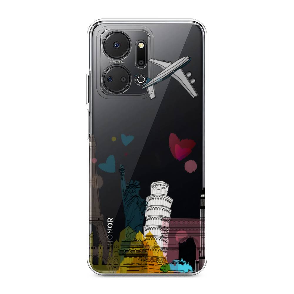 

Чехол Awog на Honor X7A "Самолет путешествий", Желтый, 6120650-10