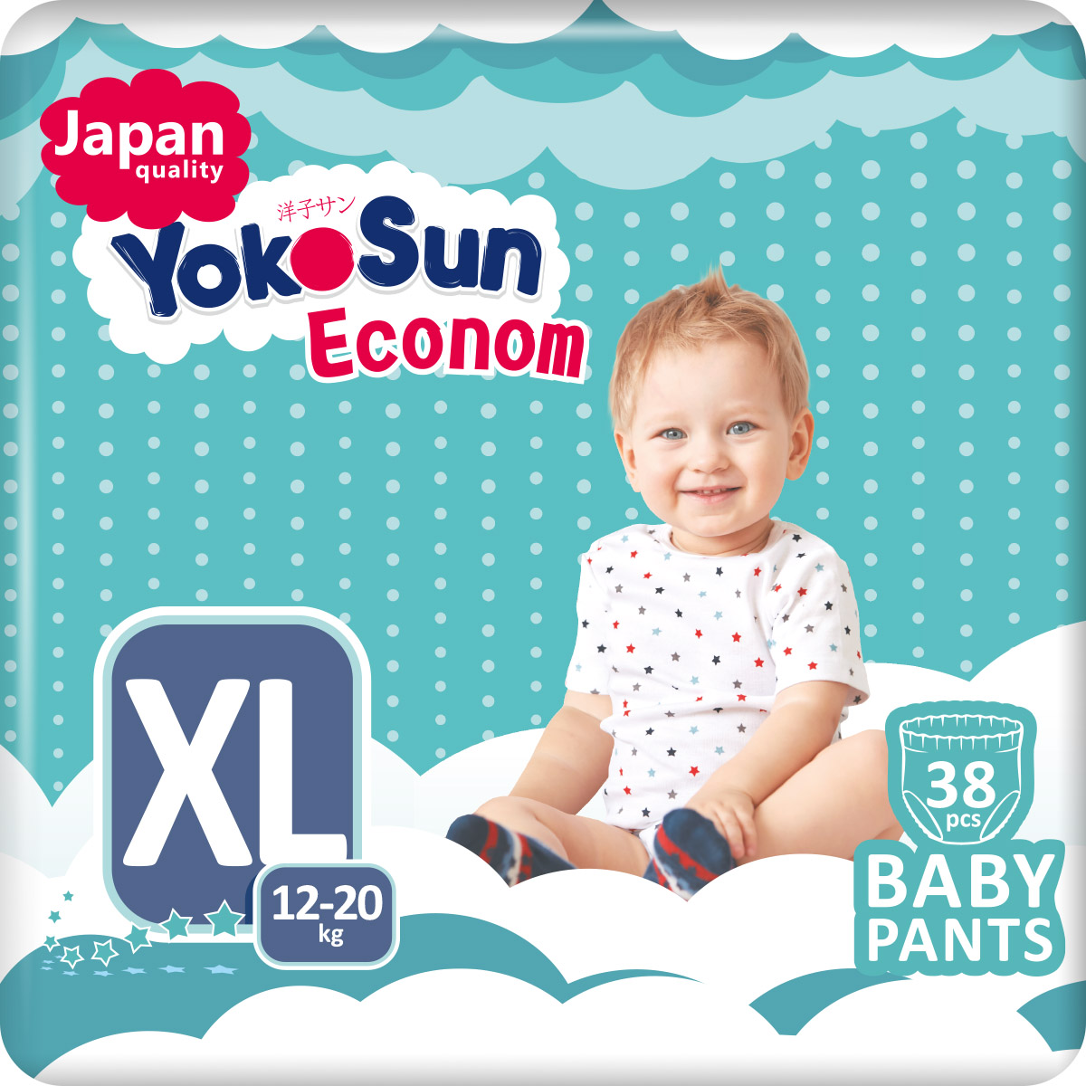 фото Подгузники-трусики yokosun econom xl (12-20 кг) 38 шт.