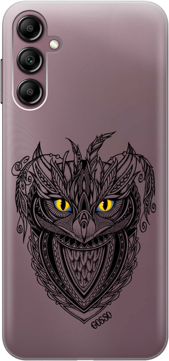 

Силиконовый чехол на Samsung Galaxy A14 "Grand Owl" прозрачный, Прозрачный;желтый, 158807