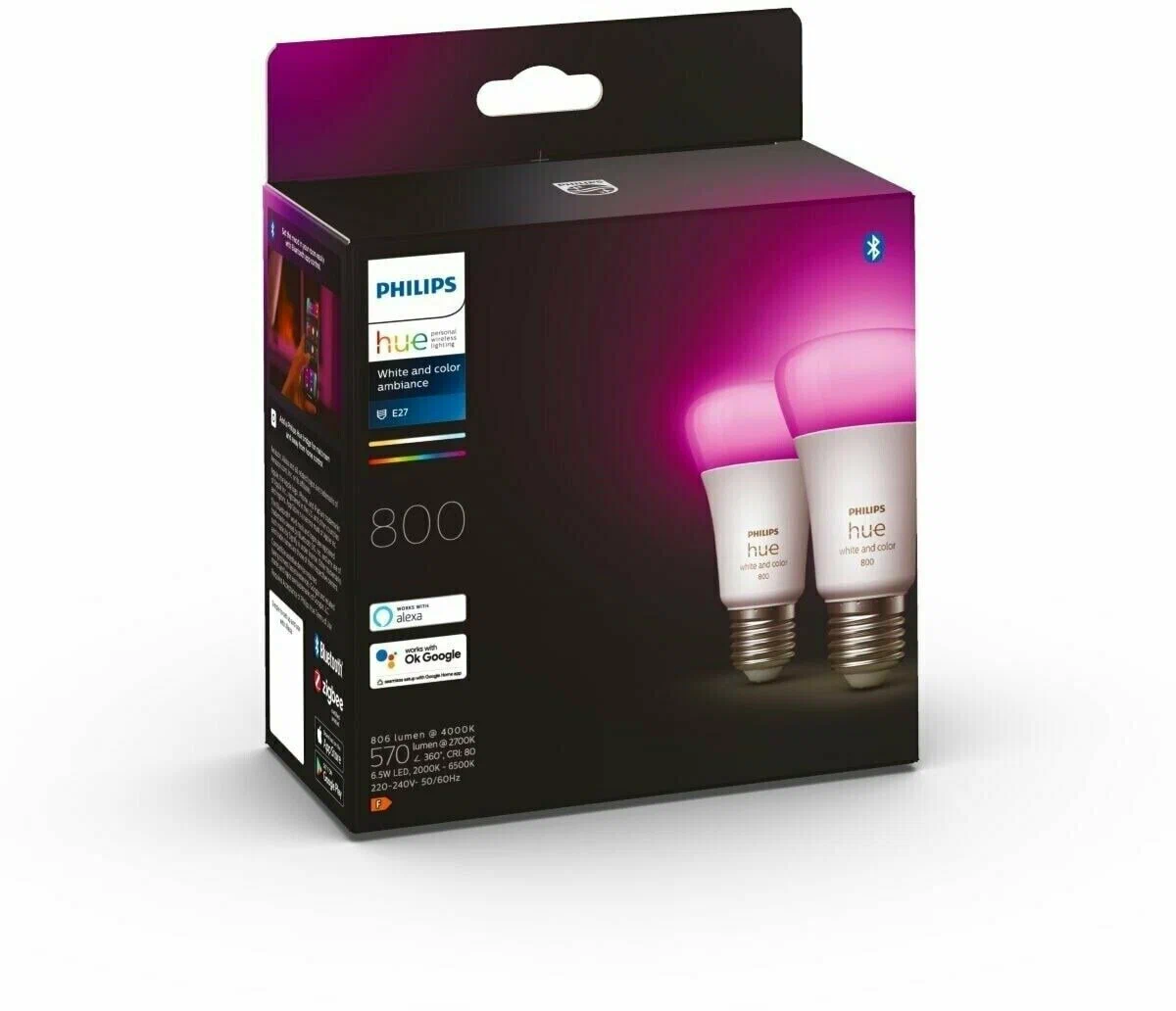 

Умная лампочка Philips 929002468802 E27 6, Hue White and Color E27 A60