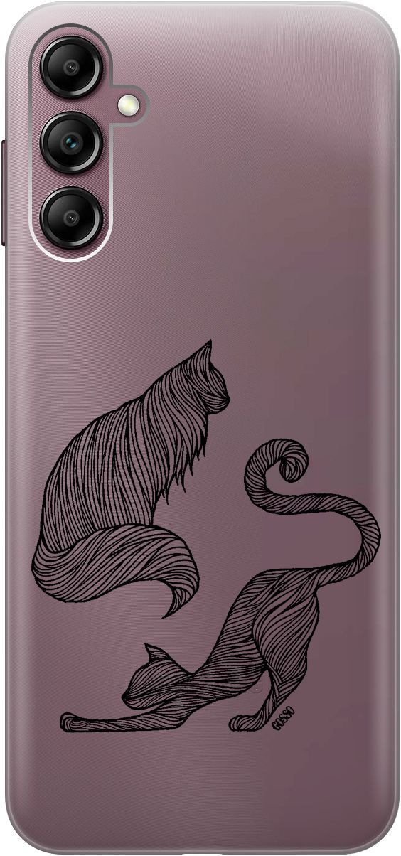 

Силиконовый чехол на Samsung Galaxy A14 "Lazy Cats" прозрачный, Прозрачный;серый, 158807