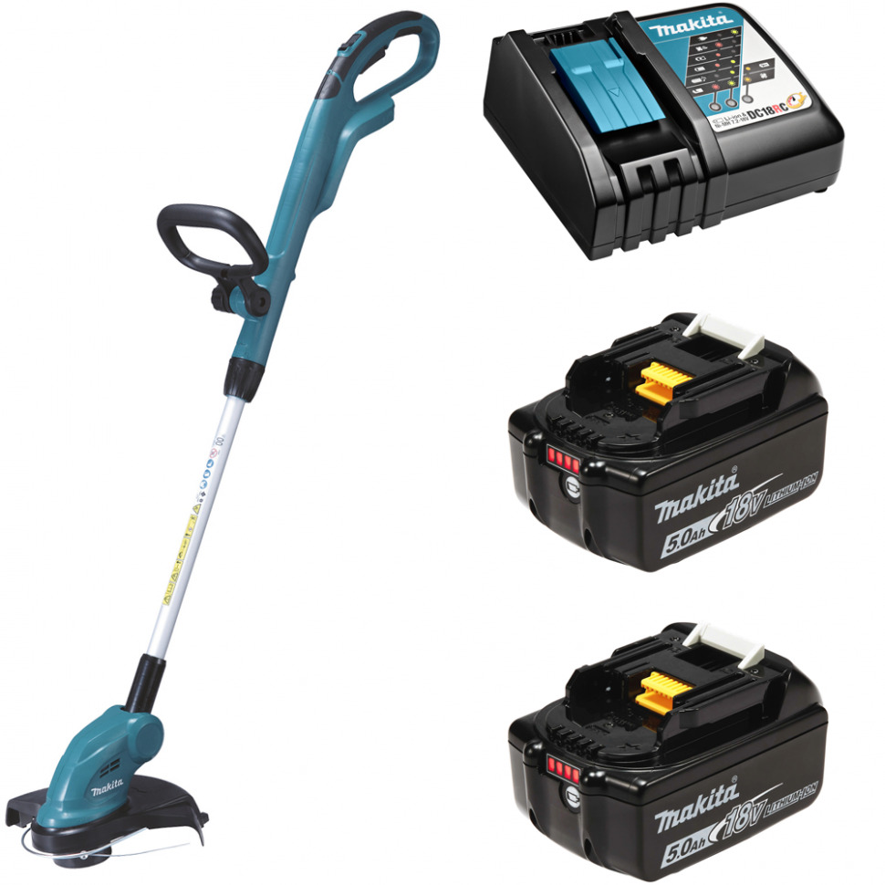 

Триммер аккумуляторный Makita DUR181RT2 18В 2х5Ач, з/у, DUR181RT2