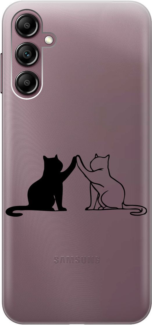 

Силиконовый чехол на Samsung Galaxy A14 "Cats" прозрачный, Прозрачный;черный, 158808