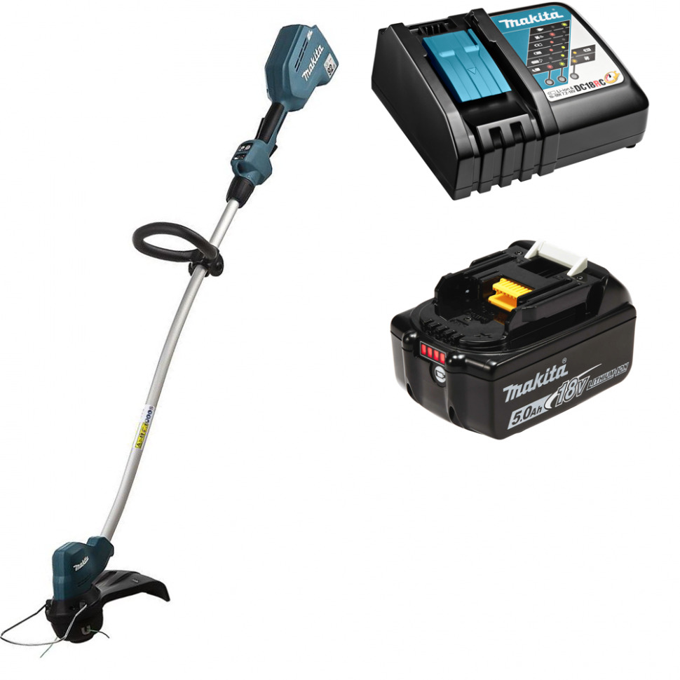 

Триммер аккумуляторный Makita DUR189RT 18В Li-Ion 1х5Ач, з/у, DUR189RT